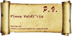 Pleva Valéria névjegykártya